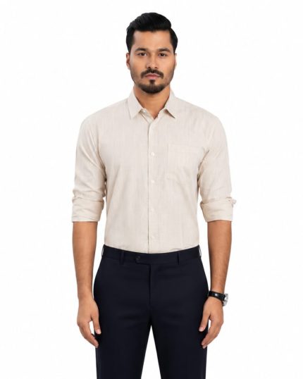 Regular Fit Full Shirt Biscuit Color